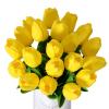 Altsuceser 5 Pcs Artificial Tulip Flowers, Real Touch PU Tulip Stems Faux Flowers Bouquet for Arrangement Wedding Party Easter Spring Home Dining Room Office Decoration Yellow view 3