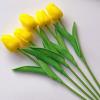Altsuceser 5 Pcs Artificial Tulip Flowers, Real Touch PU Tulip Stems Faux Flowers Bouquet for Arrangement Wedding Party Easter Spring Home Dining Room Office Decoration Yellow view 4