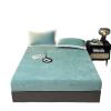 FCLDESHOP Bedding Fitted Sheet,Thicken Keep Warm Flannel Bedding Sheets, Solid Color Non-Slip Deep Pocket Mattress Protector Bed Cover,Green,180 * 200cm view 2