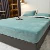 FCLDESHOP Bedding Fitted Sheet,Thicken Keep Warm Flannel Bedding Sheets, Solid Color Non-Slip Deep Pocket Mattress Protector Bed Cover,Green,180 * 200cm view 3