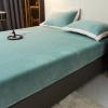FCLDESHOP Bedding Fitted Sheet,Thicken Keep Warm Flannel Bedding Sheets, Solid Color Non-Slip Deep Pocket Mattress Protector Bed Cover,Green,180 * 200cm view 4