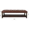 NITYASUNDARA Faux Leather Bench,Button Tufted Shoe Bench Entryway Bench Decorative Bench for Living Room Vanity Bench Dining Bench for Adult Patio,60" Storage Bench(Brown+Wooden Base) view 2