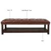 NITYASUNDARA Faux Leather Bench,Button Tufted Shoe Bench Entryway Bench Decorative Bench for Living Room Vanity Bench Dining Bench for Adult Patio,60" Storage Bench(Brown+Wooden Base) view 3