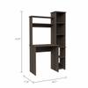 Bellemave Computer Desk with Hutch and Bookshelf, Home Office Desks with 6 Storage Shelves, Writing Study Desk Table, Modern Compact Workstation, Bookshelf Desk, Brown view 2