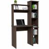 Bellemave Computer Desk with Hutch and Bookshelf, Home Office Desks with 6 Storage Shelves, Writing Study Desk Table, Modern Compact Workstation, Bookshelf Desk, Brown view 3