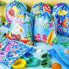 Hosuly 24 Pcs Pool Party Favor Drawstring Bags Gift Hawaiian Backpack Favors Goodie Candy Treat Bags Beach for Birthday Bridal Shower Beach Hawaiian Party Supplies view 4