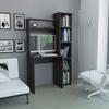 Bellemave Computer Desk with Hutch and Bookshelf, Home Office Desks with 6 Storage Shelves, Writing Study Desk Table, Modern Compact Workstation, Bookshelf Desk, Black view 1