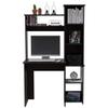 Bellemave Computer Desk with Hutch and Bookshelf, Home Office Desks with 6 Storage Shelves, Writing Study Desk Table, Modern Compact Workstation, Bookshelf Desk, Black view 3
