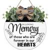 in Loving Memory Wedding Wreaths Round Wood Hanging Sign with Ribbon Bow Wall Art Decor for Home Farmhouse Bar Pub Yard Front Door Decorations Gifts 12 x 12 Inch view 1