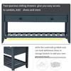 Anwick Shoe Storage Bench Shoe Rack with Cushioned Seat and 2 Drawers, Entryway Bench Storage Box, Board Bench for Entryway, Shoe Rack Organizer for Entryway, Bedroom, Hallway (Navy) view 4