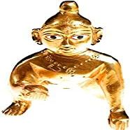 Krushnesh Creations Pure Brass Laddu Gopal Murti Idol (0 No), 35-45 Grams,Yellow