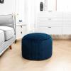 Asuprui Pouf Ottoman Unstuffed Ottoman Foot Rest Floor Pouf Round Pouf Seat Floor Bean Bag Chair Foldable Floor Chair Storage for Living Room Bedroom Navy Blue view 3