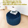 Asuprui Pouf Ottoman Unstuffed Ottoman Foot Rest Floor Pouf Round Pouf Seat Floor Bean Bag Chair Foldable Floor Chair Storage for Living Room Bedroom Navy Blue view 4
