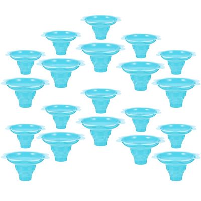 CALLARON Christmas Plastic Cups Snow Cone Cups 20pcs Snow Cone Bowls Reusable Colorful Drip Cups Plastic Shaved Ice Cups for Birthday Party Summer Cookout Sky-blue Shaved