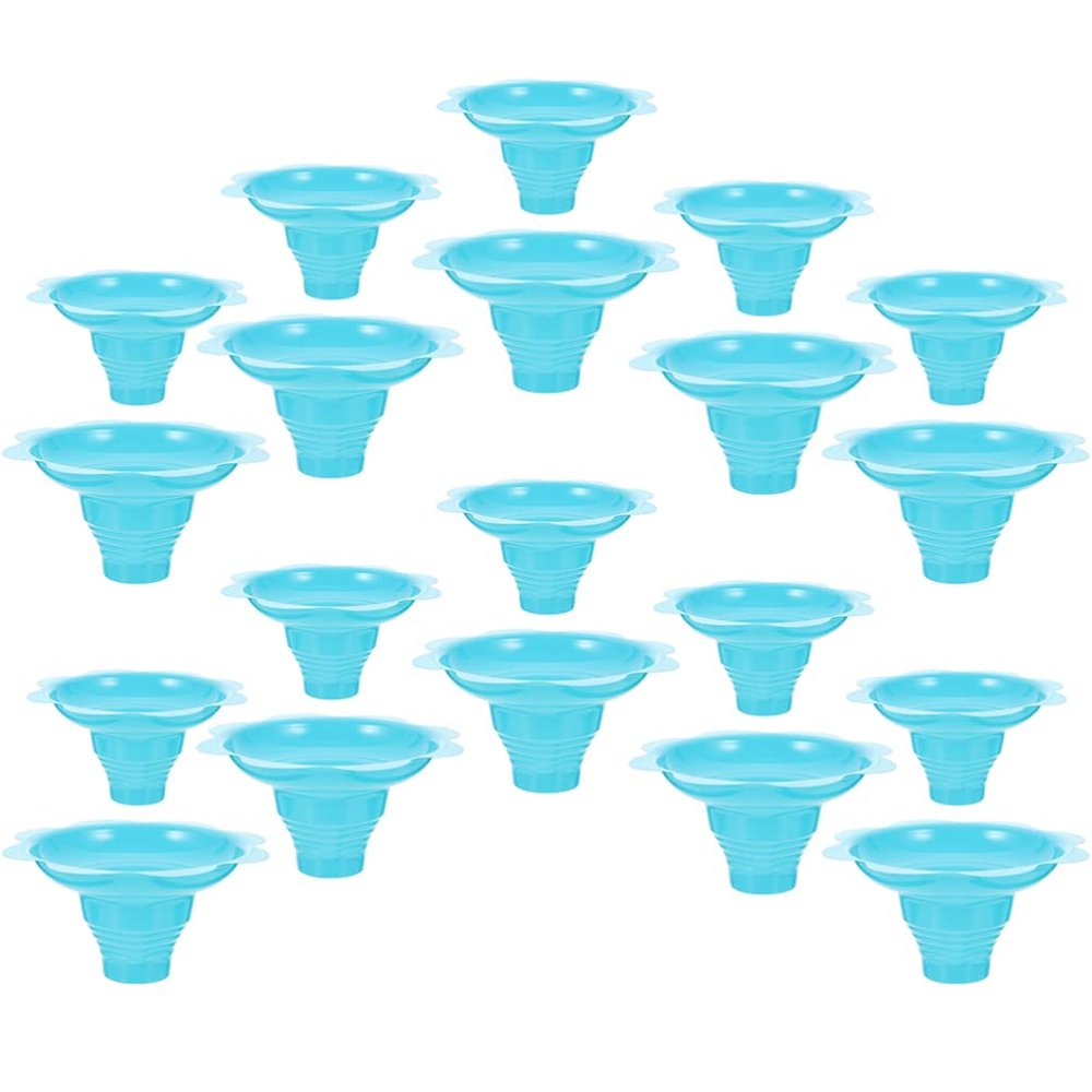 CALLARON Christmas Plastic Cups Snow Cone Cups 20pcs Snow Cone Bowls Reusable Colorful Drip Cups Plastic Shaved Ice Cups for Birthday Party Summer Cookout Sky-blue Shaved
