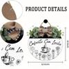 Cafecito Con Leche Wreaths Round Wood Hanging Sign with Ribbon Bow Wall Art Decor for Home Farmhouse Bar Cafe Pub Yard Front Door Decorations Gifts 12 x 12 Inch view 2
