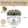 Cafecito Con Leche Wreaths Round Wood Hanging Sign with Ribbon Bow Wall Art Decor for Home Farmhouse Bar Cafe Pub Yard Front Door Decorations Gifts 12 x 12 Inch view 3