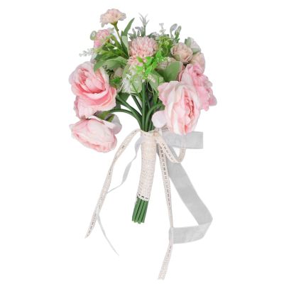Firlar Artificial Rose Flowers Fake Artificial Bridal Bouquet Flower Silk Flower Hand Tied Bouquet DIY Wedding Party HandMade Decorations for Home Hotel Office Wedding Party Garden Craft Art Decor