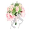 Firlar Artificial Rose Flowers Fake Artificial Bridal Bouquet Flower Silk Flower Hand Tied Bouquet DIY Wedding Party HandMade Decorations for Home Hotel Office Wedding Party Garden Craft Art Decor view 4