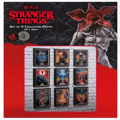 Stranger Things 4 Poster Set (Season 4 Design) Set of 9 30cm x 40cm Collectors' Art Prints, Posters & Pictures, Great Stranger Things Gifts - Official Stranger Things Merchandise