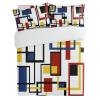 3 Piece Bedding Set,Red Black Yellow Frame White Breathable Duvet Cover Super Soft Pillow Shams,Middle Ages Nordic Style Washable Bed Sets All Seasons for Bedroom Dorm Hotel RV Full view 2