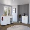 Victoria 2 Piece Kitchen Set, Kitchen Island + Kitchen Pantry, White/Light Oak view 1