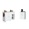 Victoria 2 Piece Kitchen Set, Kitchen Island + Kitchen Pantry, White/Light Oak view 2