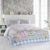 Alandar Home Duvet Cover Sets Pink Green Blue Plaid Easter Bunny,3 Piece Bed Set Ultra Soft Quilt Covers and Pillowcases,Spring Floral Linen Microfiber Bedding Set for Bedroom Guest Room Dorm Queen view 3