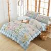 Alandar Home Duvet Cover Sets Pink Green Blue Plaid Easter Bunny,3 Piece Bed Set Ultra Soft Quilt Covers and Pillowcases,Spring Floral Linen Microfiber Bedding Set for Bedroom Guest Room Dorm Queen view 4