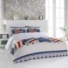 3 Piece Bedding Set,Star and Stripe Eucalyptus Leaves Breathable Duvet Cover Super Soft Pillow Shams,Independence Day Pentagram Washable Bed Sets All Seasons for Bedroom Dorm Hotel RV King view 3