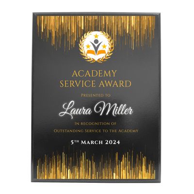 9" x 12" Custom Wall Plaque for Awards and Recognition - High Gloss Cherry Finish With Keyholed Back for Vertical and Horizontal Hanging - Personalized Office Wall Decor (Design A)