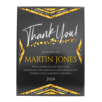 9" x 12" Custom Wall Plaque for Awards and Recognition - High Gloss Cherry Finish With Keyholed Back for Vertical and Horizontal Hanging - Personalized Office Wall Decor (Design B)