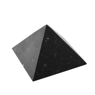 Authentic Shungite Stone Pyramid - Unpolished - 1.6 in. - 4 - Made of Russian Shungite Mineral - Handmade - TOLVU