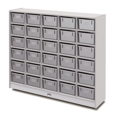 Jonti-Craft Rainbow Accents 4031JCWW000 30 Tub Mobile Storage - with Tubs - Gray