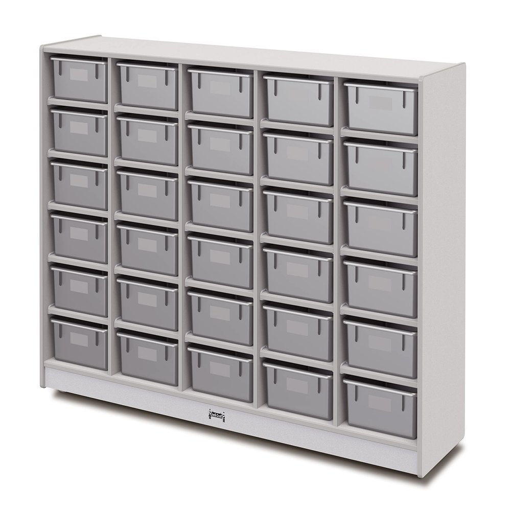 Jonti-Craft Rainbow Accents 4031JCWW000 30 Tub Mobile Storage - with Tubs - Gray