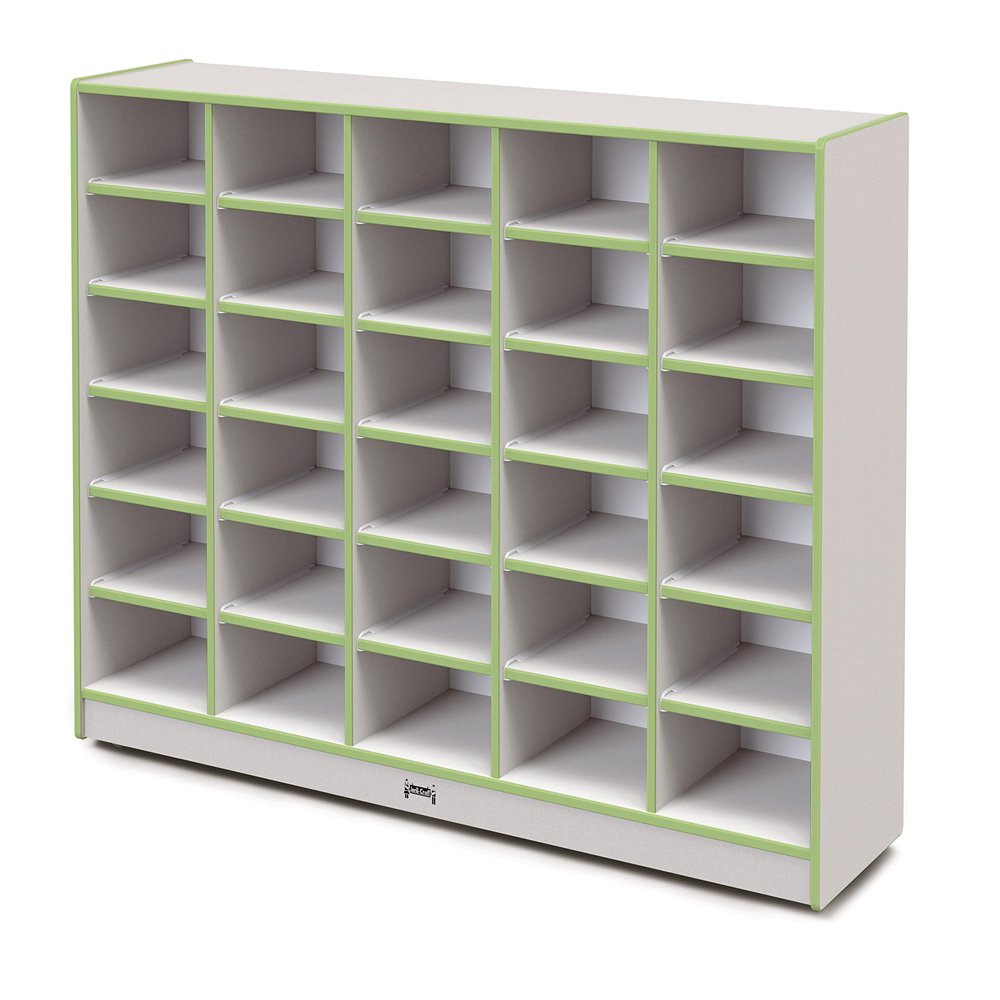 Jonti-Craft Rainbow Accents 4030JCWW130 30 Tub Mobile Storage - Without Tubs - Key Lime Green