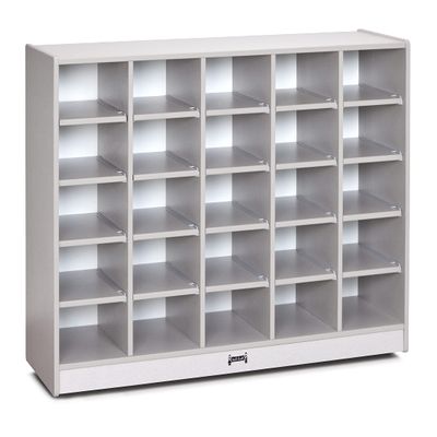 Jonti-Craft Rainbow Accents 0425JCWW000 25 Cubbie-Tray Mobile Storage - Without Trays - Gray