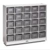 Jonti-Craft Rainbow Accents 0425JCWW000 25 Cubbie-Tray Mobile Storage - Without Trays - Gray view 3