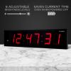 Ivation Huge Oversized 72" Large Digital LED Clock | Big Digital Clock w/Multi-Function Display Stopwatch, Timer, Alarms, Temp & Date | 6 Brightness Levels, Time Memory & Remote (Red) view 4