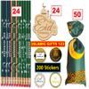 Eid Stickers (200) + 98 Pcs Favors Eid Pencils Wooden DIY Cutout Eid Goody Bags Ramadan Bags Eid Gifts for Kids Arabic Novelty Moroccan Egyptian Lantern Stickers view 3