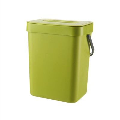 Kitchen Garbage Can Compost Bin for Kitchen Counter Hanging Small Trash Can with Lid Under Sink Kitchen Home Rubbish Bin Kitchen Cabinet Door Recycle Bin Wastebasket (Size : 5L, Color : White)