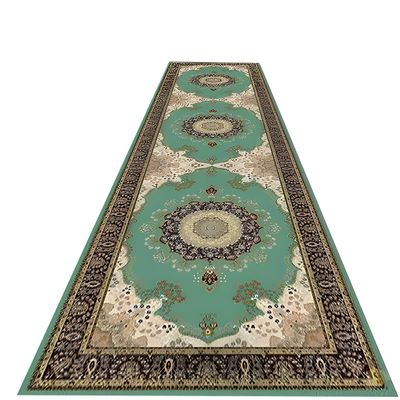 Green Carpet Runners for Hallway Entryway Indoor Floor 2 4 6 8 10 12 14 16 18 Ft Non Slip, Woven Soft Fluffy Hall Rug Farmhouse Bedroom Balcony, with Rubber Backing (Color : W X L, Size : 2X6ft(0.6X