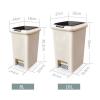 Kitchen Garbage Can 8/10L Pedal Trash Can with Sealed Lid Household Kitchen Toilet Bathroom Plastic Trash Can Mute Snap Hand Press Trash Can, Beige Wastebasket (Size : 10L, Color : Gold) view 2