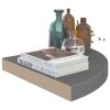 Bopdu Floating Corner Storage Cabinet Shelf, Bookshelf Storage Cabinet Office Living Room Storage Organizer 2 pcs High Gloss Gray 13.8"x13.8"x1.5" MDF view 3