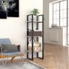 Bopdu 3-Tier Book Cabinet Shelf, Bookshelf Storage Cabinet Office Living Room Storage Organizer Concrete Gray 15.7"x11.8"x41.3" Engineered Wood view 4
