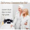 Bathroom Accessories Set, 5Pcs Acrylic Bathroom Accessories, Bath Cup Bottle Toothbrush Holder Dish for Vanity Organize, Hotel Bathroom Use view 2