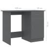 Bopdu Writing Desk Computer Desk Home Office, Writing Table Gamer Workstation Study Desk Gray 39.4"x19.7"x29.9" Engineered Wood view 2