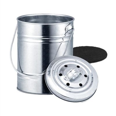 Kitchen Garbage Can 3 Liter Kitchen Compost Bin with No Lock Lid Plastic Liner & Charcoal Filters Melons Leaves Storage Bucket Sturdy Construction & Seal Wastebasket