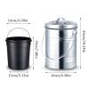 Kitchen Garbage Can 3 Liter Kitchen Compost Bin with No Lock Lid Plastic Liner & Charcoal Filters Melons Leaves Storage Bucket Sturdy Construction & Seal Wastebasket view 2