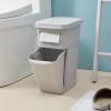 Kitchen Garbage Can 2 Layer Home Storage Bucket Bathroom Waste Bin with Toilet Brush Tissue Paper Dispenser Dustbin Narrow Space Gap Organizer, 3 Colors Wastebasket (Color : Beige) view 3